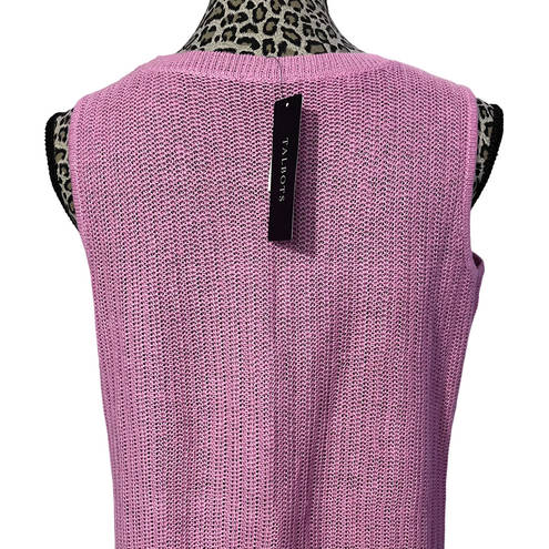 Talbots  Pink Sleeveless Linen Knit Sweater Vest Plus Size Petite XP NWT