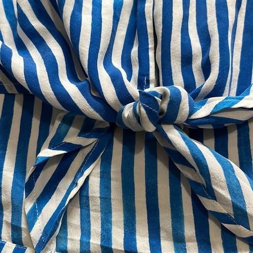 Tommy Bahama  Striped Silk Front Tie Tank. Size XS. Blue and white