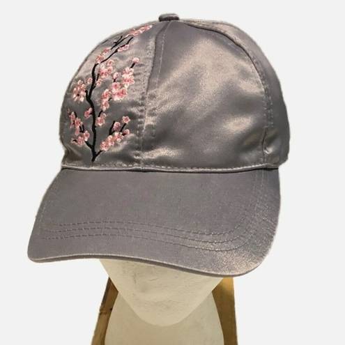 Blossom Gray Satin Cherry  Baseball Cap Hat