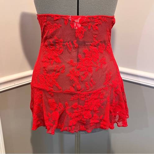 Victoria's Secret  SexyLittle Things Nightie Babydoll Redfeather Mesh Size Medium