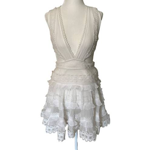 Rococo  Sand Tessa Short Dress in White Small Womens Cutout Cocktail Mini