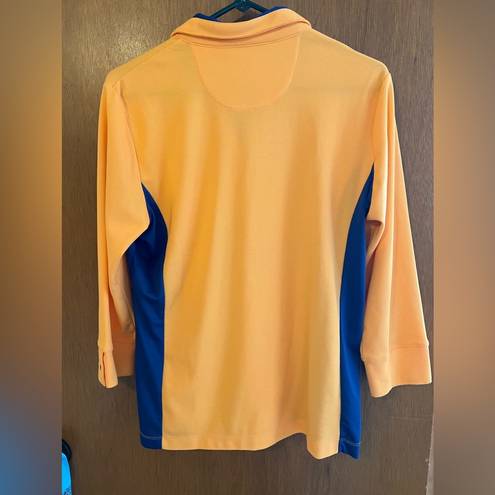 EP Pro  Tour Tech Womens Large Yellow Blue Golf Shirt