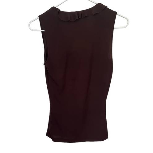 A Byer Chocolate Brown Y2K Ruffle Tank