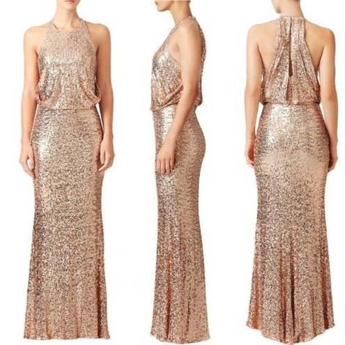 Badgley Mischka  Maria Gown in Blush 16 Womens Long Maxi Gown