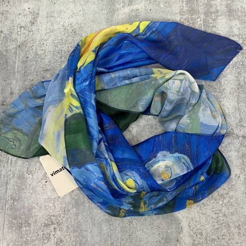 Edge NWT Van Gogh Print Silk Rolled  Scarf Wrap