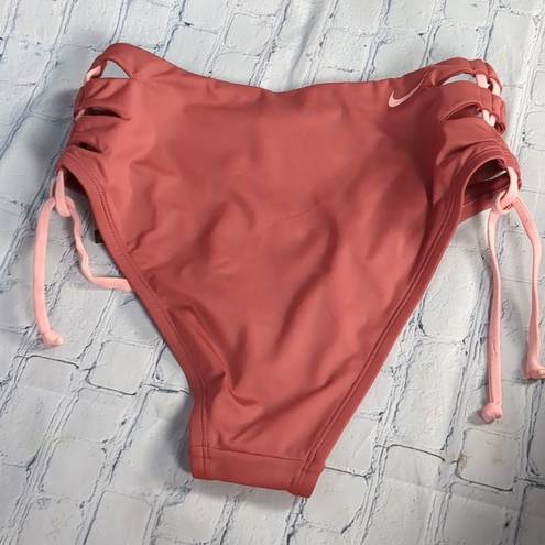 Nike  Women's High Waist Cheeky Bikini Bottoms Canyon rust pink size medium