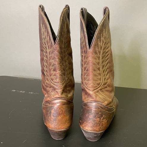 Laredo  Western Cowboy Boots Vintage Brown Leather Womens Sz 10 Round Toe Cowgirl