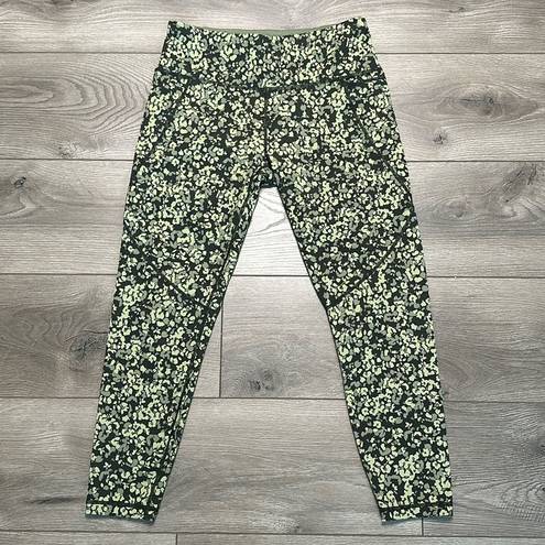 Sweaty Betty  Power Pocket Green Undercover Floral Print 7/8 Leggings Size Medium