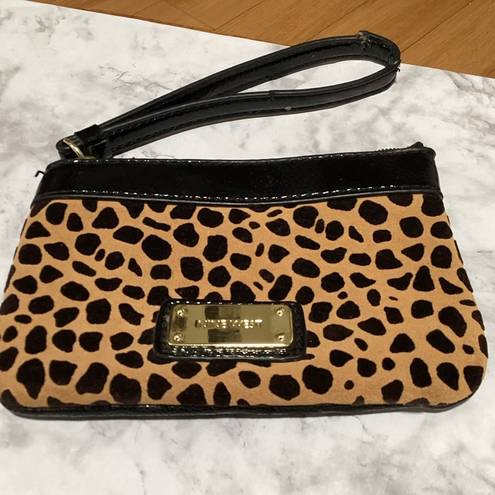 Nine West Used condition Nine‎ West Zip Pouch Cheetah Black Leather Coin Purse