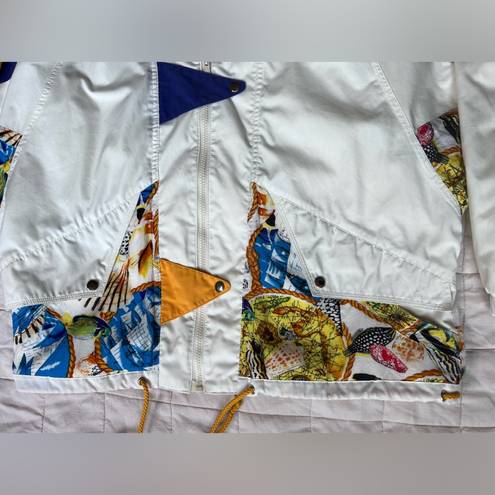 Mulberry Vintage  Street White w/ Nautical Patchwork Details Windbreaker - Medium