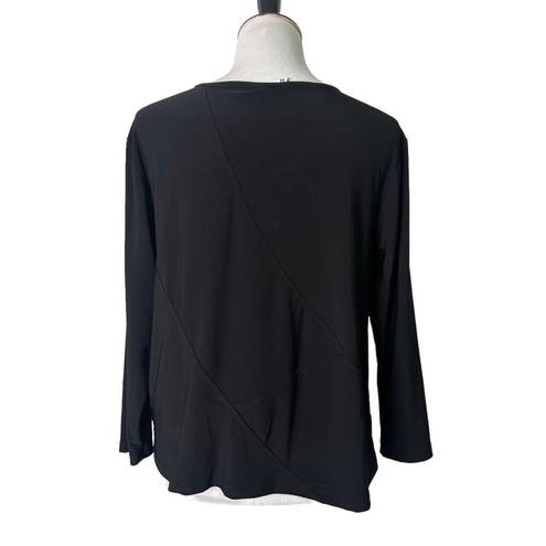 Habitat  Clothes To Live In Black Blouse Stretch Long Sleeve Top Women's Size S