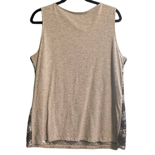 Coldwater Creek  Grey Sequin Tank Top Size XL