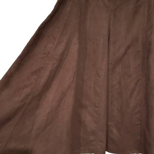 Coldwater Creek NWT,  Crinkle Faux Chamois Brown A line Skirt