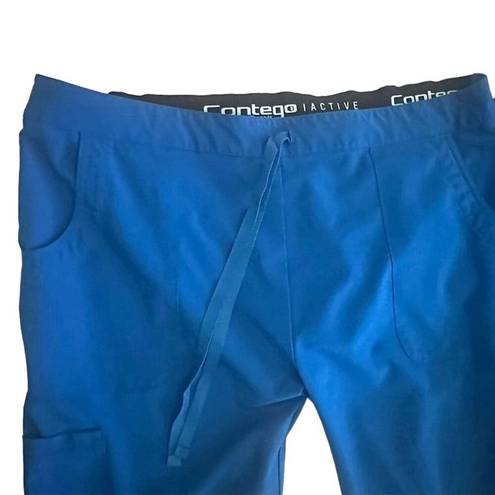 Women’s Medical Scrub Set Bootcut Pants & Top Solid Royal Blue L Size L
