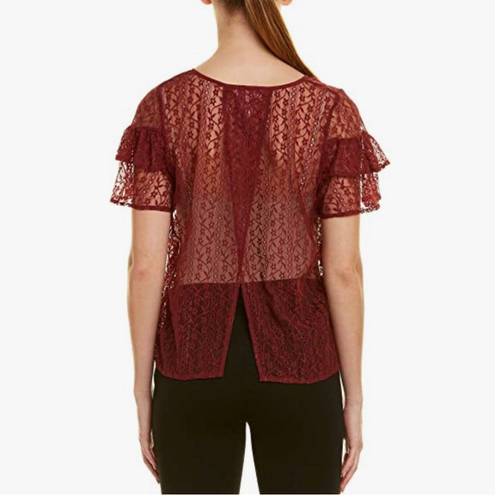 BCBGeneration  Cross Back Ruffle Sleeve Tee Shirt