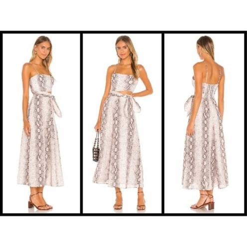 Zimmermann 💕💕 Bellitude Cutout Snake-Print Linen Midi Dress US 6 NWT