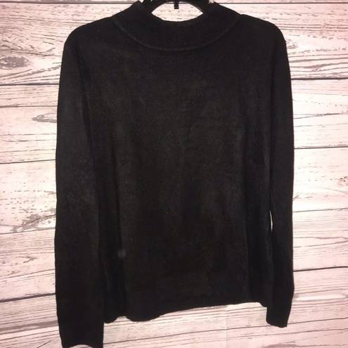 Sag Harbor  Vintage Women's Black Acrylic Turtle Neck Long Sleeve Sweater Size L