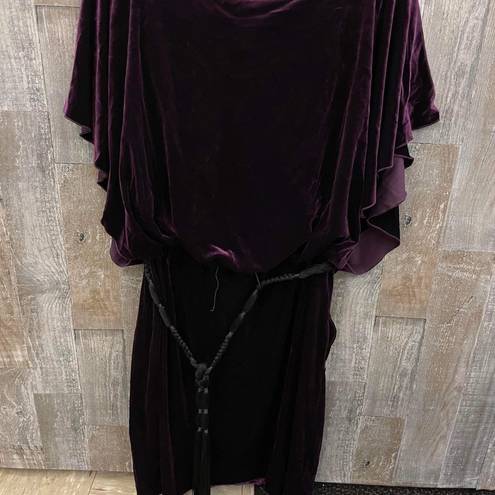 Jessica Simpson New  Open Back Purple Wine Velvet Dress