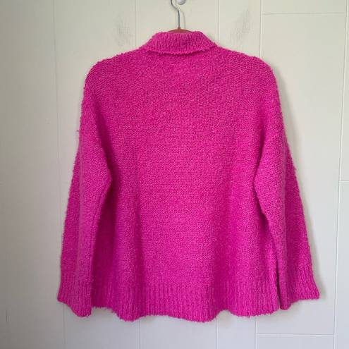 Lou & grey  Wool Alpaca Blend Barbie Pink Fuzzy Turtleneck Sweater ~ Size S