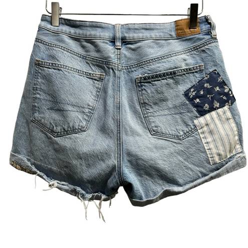 American Eagle  Patchwork Distressed Rolled Cuff Denim Shorts 8