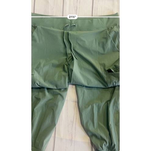 All In Motion  Flex Woven Mid-Rise Cargo Joggers - Green Women's XXL