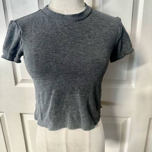 American Apparel  grey short sleeved cropped T shirt