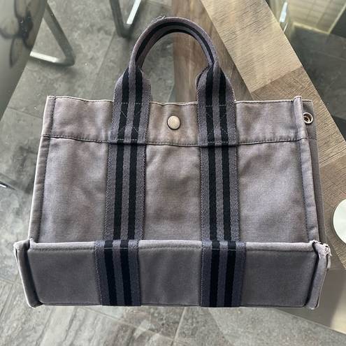 Hermès HERMES Paris Small Denim Tote Bag, Grey