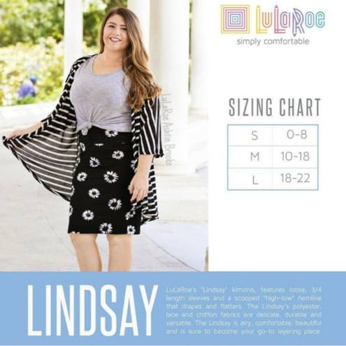 LuLaRoe  The Lindsay Black Printed Kimono Wrap - NWT - Medium