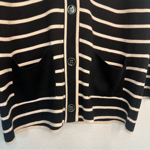 Tuckernuck  Lauren Cardigan in Black and White Stripe small