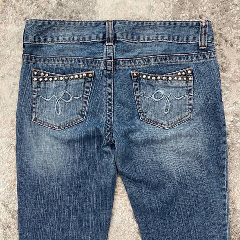 GUESS Vintage Y2K Faded Low Rise Studded Pockets Slim Straight Leg Jeans