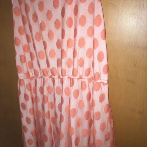 Ultra Pink Little orange flowy polka dot dress