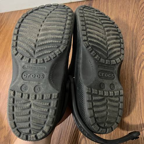 Crocs FLAWED  Black Classic Rubber Slip On Clogs Size 8 Women’s 6 Men’s $50