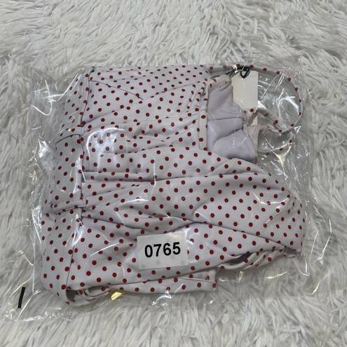 We Wore What  Danielle Polka Dot One Piece in White Red Size Extra Small NWT