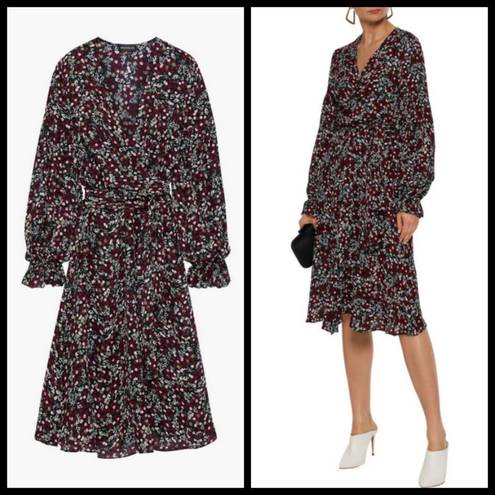 Daisy 💕NICHOLAS💕 Mini  Wrap-Effect Floral-Print Silk Dress US 10