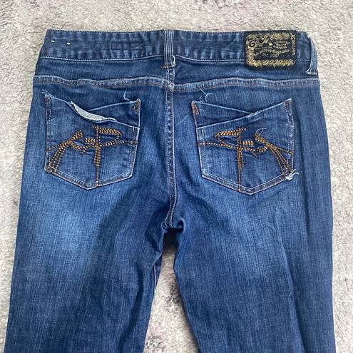 Chip & Pepper C7P Chip Pepper Women's Y2K Wide Leg Dark Wash Ultra Flare Denim Jeans Sz 9