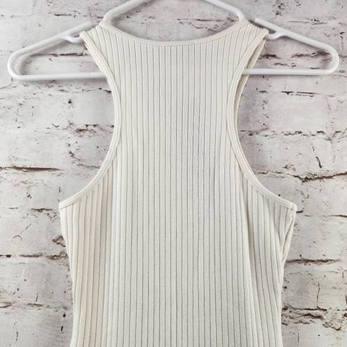 The Range  Primary Rib Carved Mini Dress in Lt Shell White Size XS Sleeveless