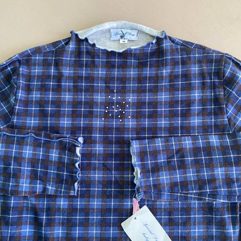 Edge Vintage Plaid Lettuce  Top