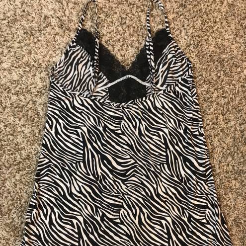 Frederick's of Hollywood  vintage zebra print lace mini slip dress