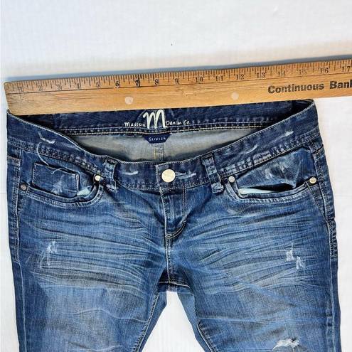 Pacific&Co Madison Denim  Womens Blue Denim Stretch Distressed Capri Jeans Size 9/10