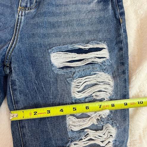 Cello High Waisted Ripped Blue Jeans Distressed Straight Leg Denim Jeans Size 5