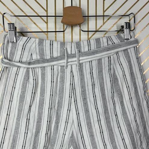 L'Academie L’Academie The Lark High Waist Tie Short in White Stripe Size US Small