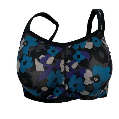 Natori  Size 32H Yogi Convertible Straps Sports Bra In Camo Floral Print CoolMax