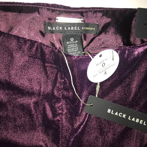 Chico's Chico’s Pants Black Label Purple Velvet Wide Leg Pants Sz US 4 (Chico’s 0) NWT