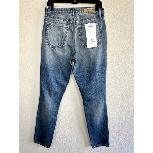 GRLFRND Denim Karolina High Rise Distressed Blue Jeans Slim Straight Size 27 NWT