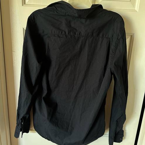 Vince  black cotton button down shirt long sleeve - size small