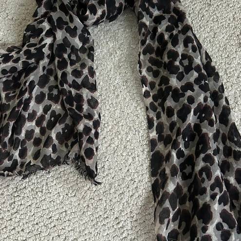 Ann Taylor Leopard Print Cotton Tan Brown Scarf