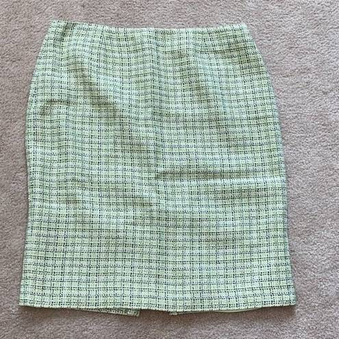 Nine West  Green Tweed Pencil Skirt 6 About Knee Length