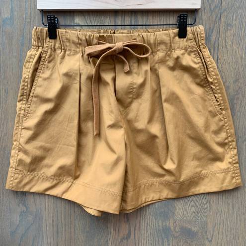 Vince NWT  Box Pleat Drawstring Shorts in Gold Ochre Size Medium