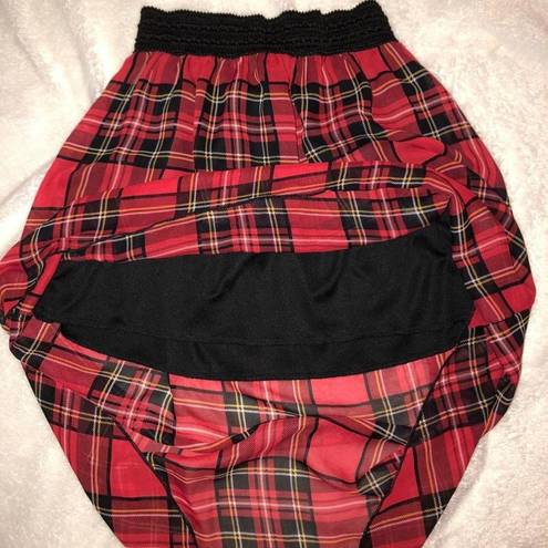 Boutique Plaid Hi-lo Skirt