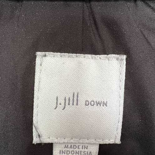 J.Jill  Goose Down Puffer Vest Womens Size 1X Full Zip Pockets Black